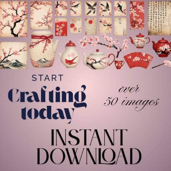 Japanese Clipart Ephemera designs bundle